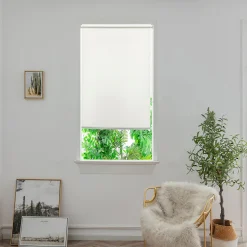 Store enrouleur tamisant sans perçage blanc l.90 x H.160cm