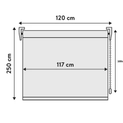 Store Enrouleur Tamisant Cotton Beige 120 X 250cm , Viewtex