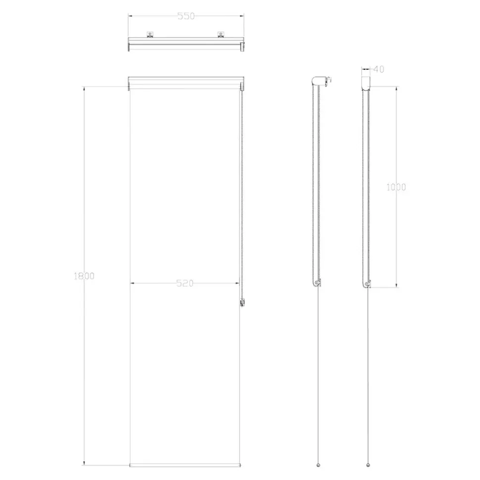 Store enrouleur tamisant sans perçage Halo 2 blanc cassé l.55 x H.180cm Goodhome