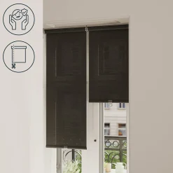 Store enrouleur tamisant sans perçage Eccles noir l.45 x H.140cm Goodhome