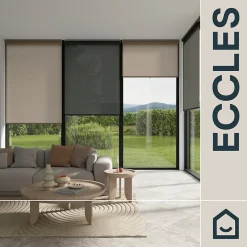 Store enrouleur tamisant sans perçage Eccles noir l.45 x H.140cm Goodhome