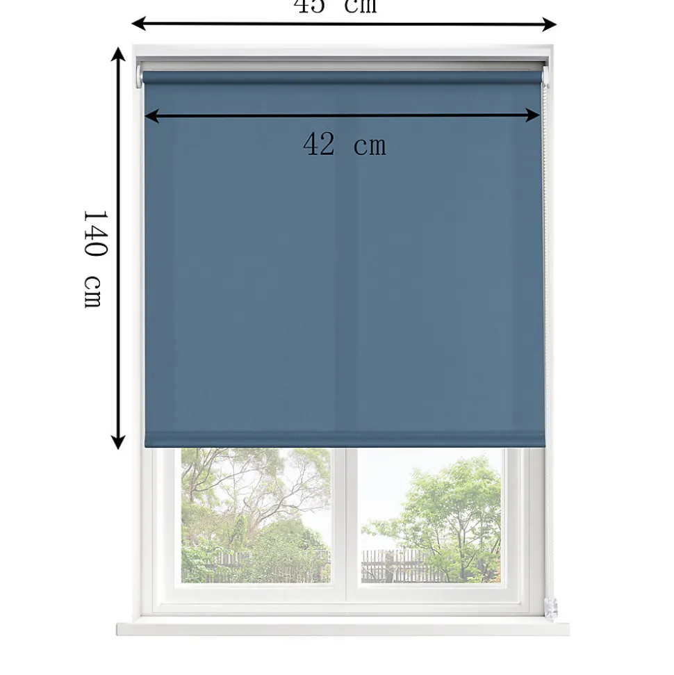Store enrouleur tamisant sans perçage Halo 2 bleu l.45 x H.140cm Goodhome