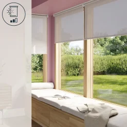 Store enrouleur tamisant sans perçage Halo 2 gris perle l.55 x H.180cm Goodhome