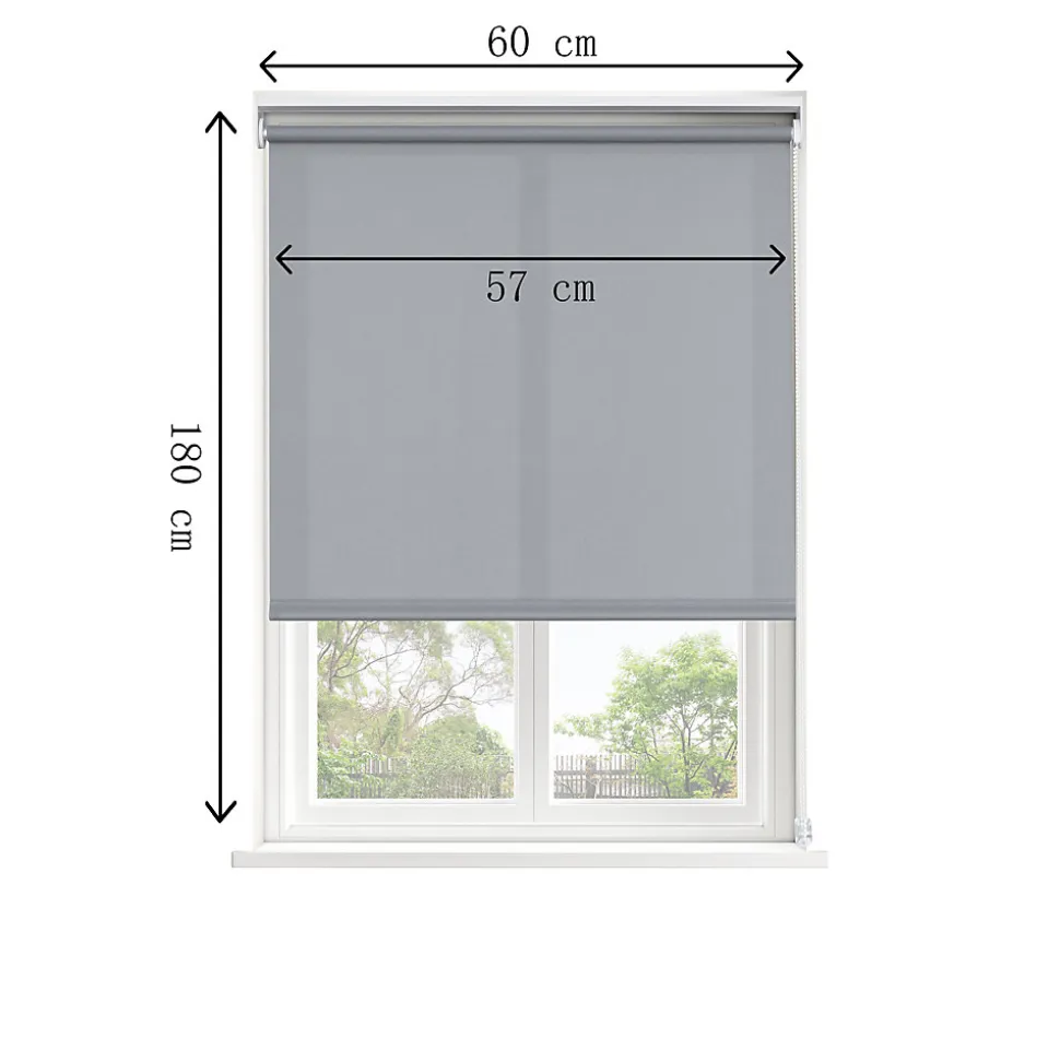 Store enrouleur tamisant sans perçage Halo 2 gris béton l.60 x H.180cm Goodhome