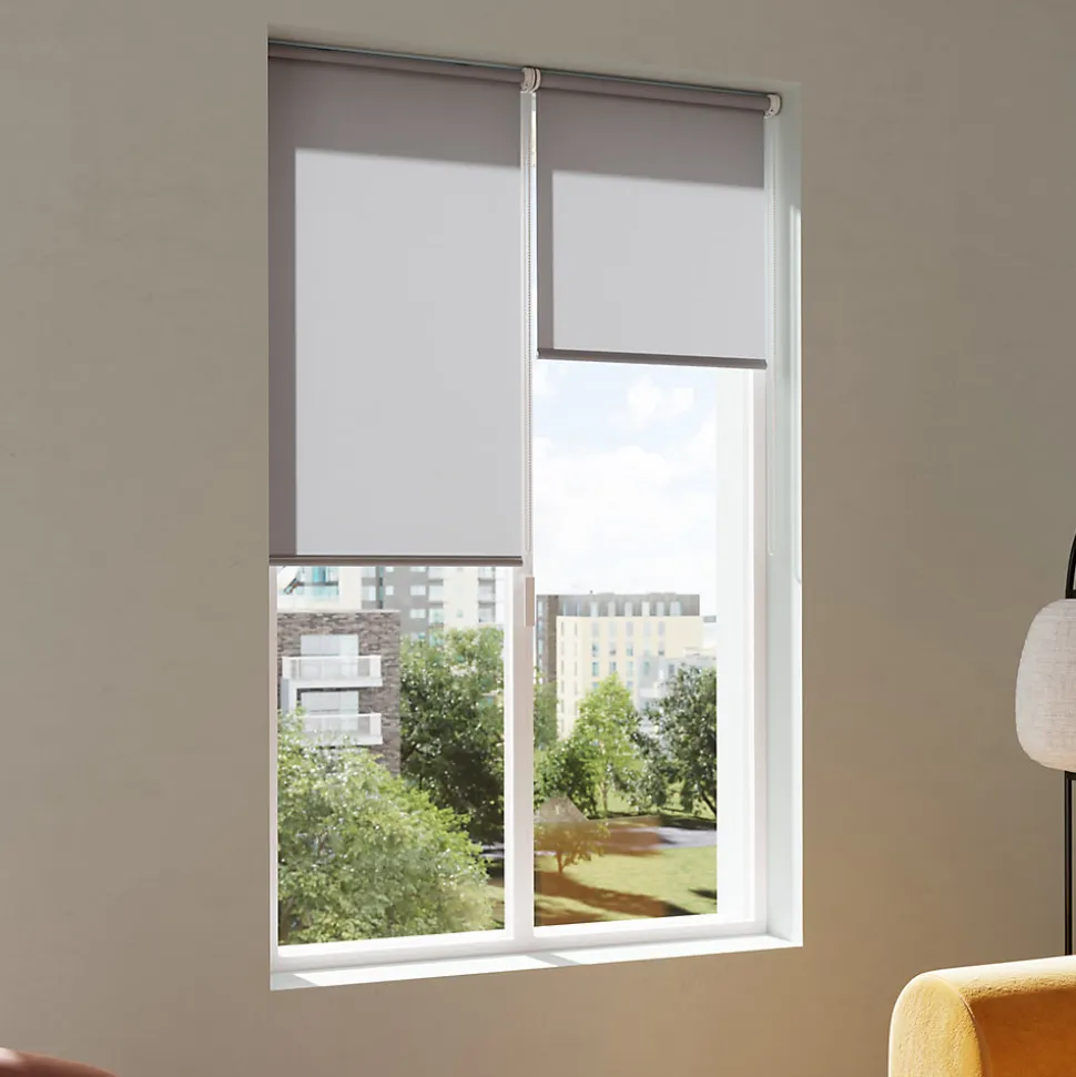 Store enrouleur tamisant sans perçage Halo 2 gris béton l.60 x H.180cm Goodhome