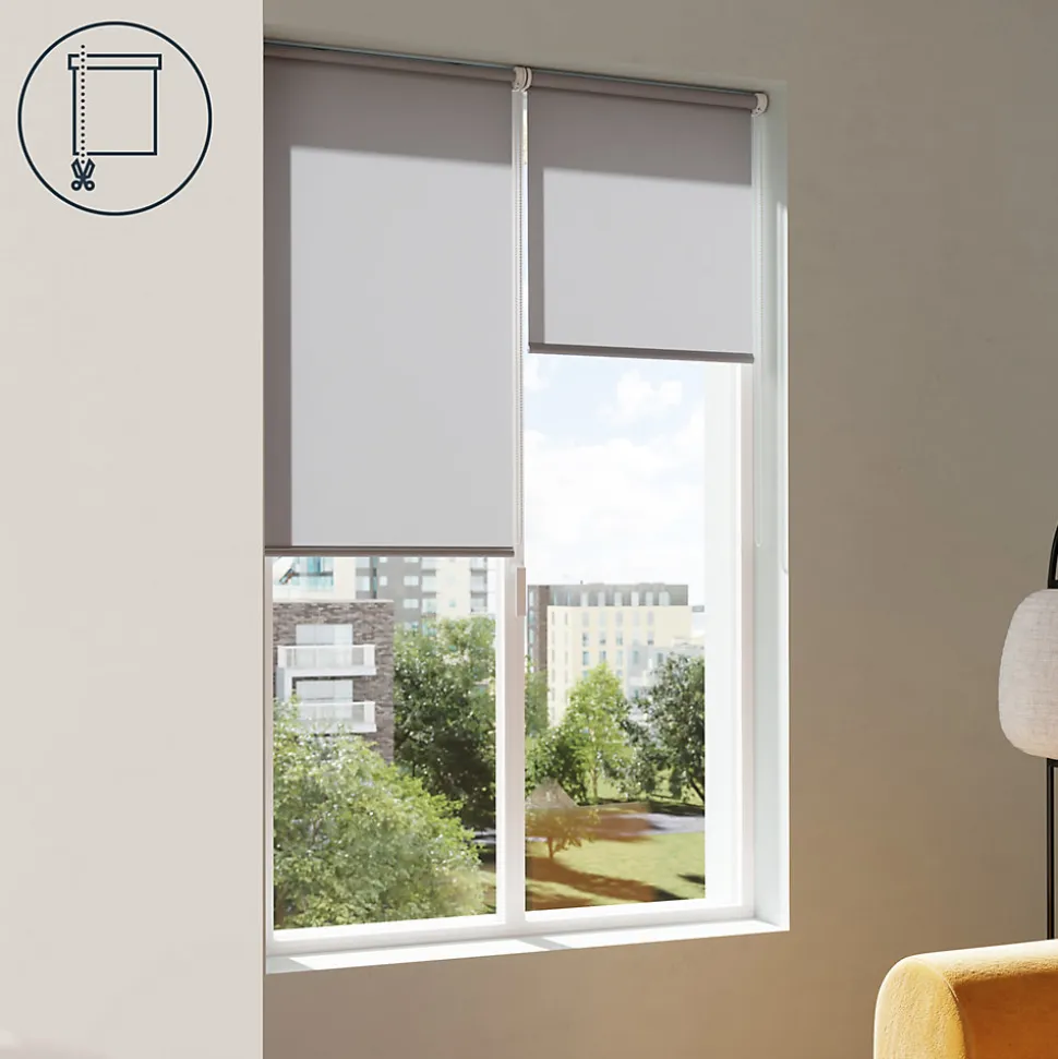 Store enrouleur tamisant sans perçage Halo 2 gris béton l.60 x H.180cm Goodhome