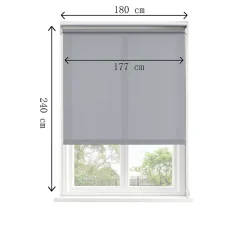 Store enrouleur tamisant sans perçage Halo 2 gris béton l.180 x H.240cm Goodhome