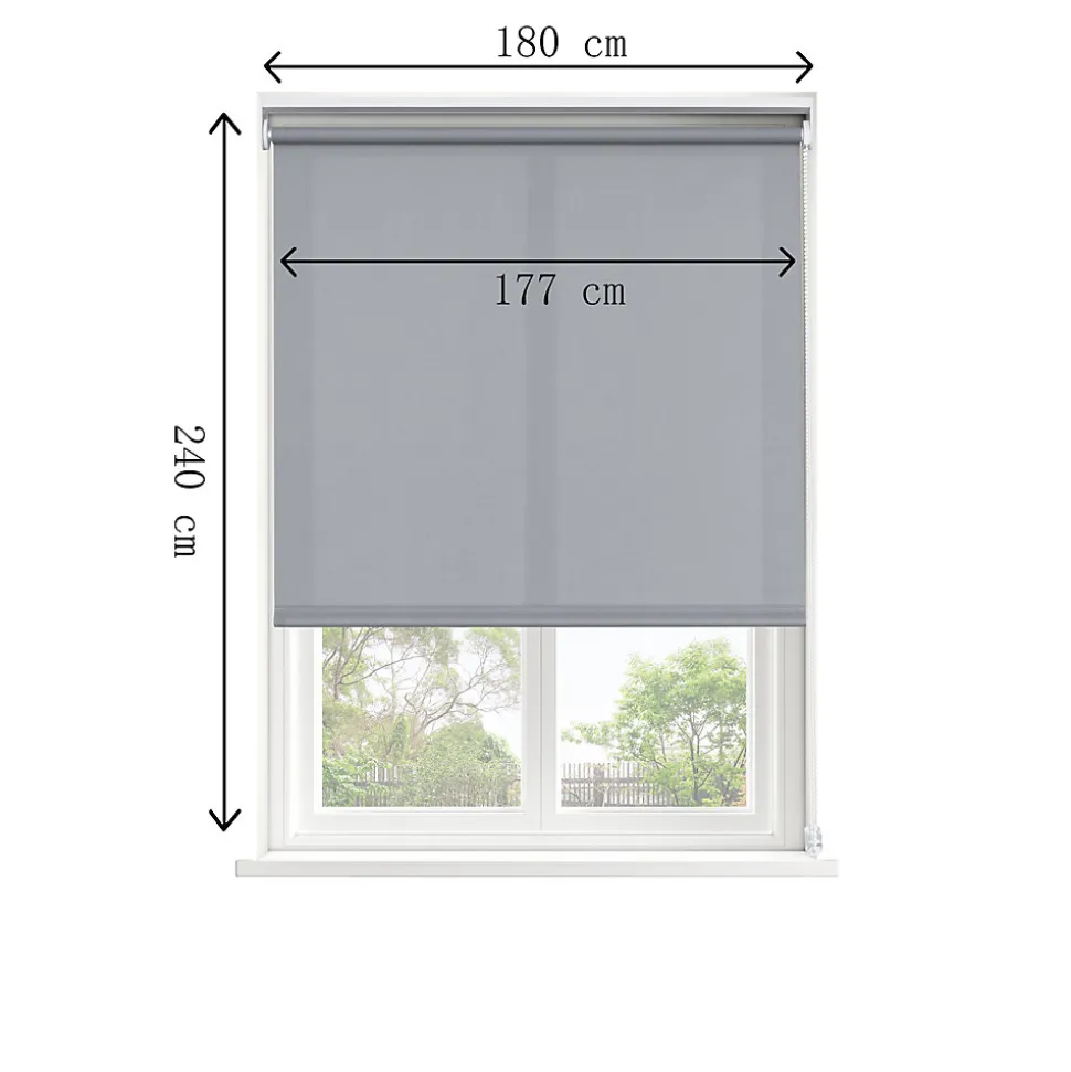 Store enrouleur tamisant sans perçage Halo 2 gris béton l.180 x H.240cm Goodhome