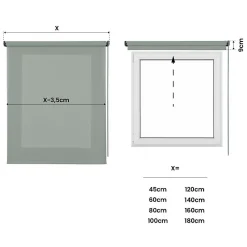 Store Enrouleur Tamisant Lisse pour Fenêtres et Portes Vert 60x180 cm
