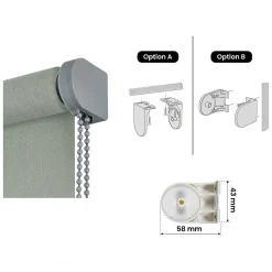 Store Enrouleur Tamisant Lisse pour Fenêtres et Portes Vert 60x180 cm