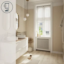Store enrouleur thermique salle de bains Badallo blanc l.40 x H.140cm Goodhome