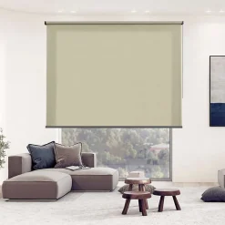 Store Enrouleur translucide Premium avec finitions en Aluminium pour fenêtres et Portes Écru 60x180 cm