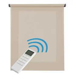 Store Enrouleur Translucide Stores Motorises avec batterie, moteur et télécommande Beige 200 x 250 cm