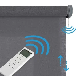 Store Enrouleur Translucide Stores Motorises avec batterie, moteur et télécommande Gris Argent 140 x 250 cm