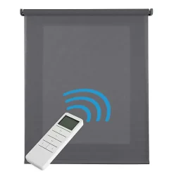 Store Enrouleur Translucide Stores Motorises avec batterie, moteur et télécommande Gris Argent 160 x 250 cm