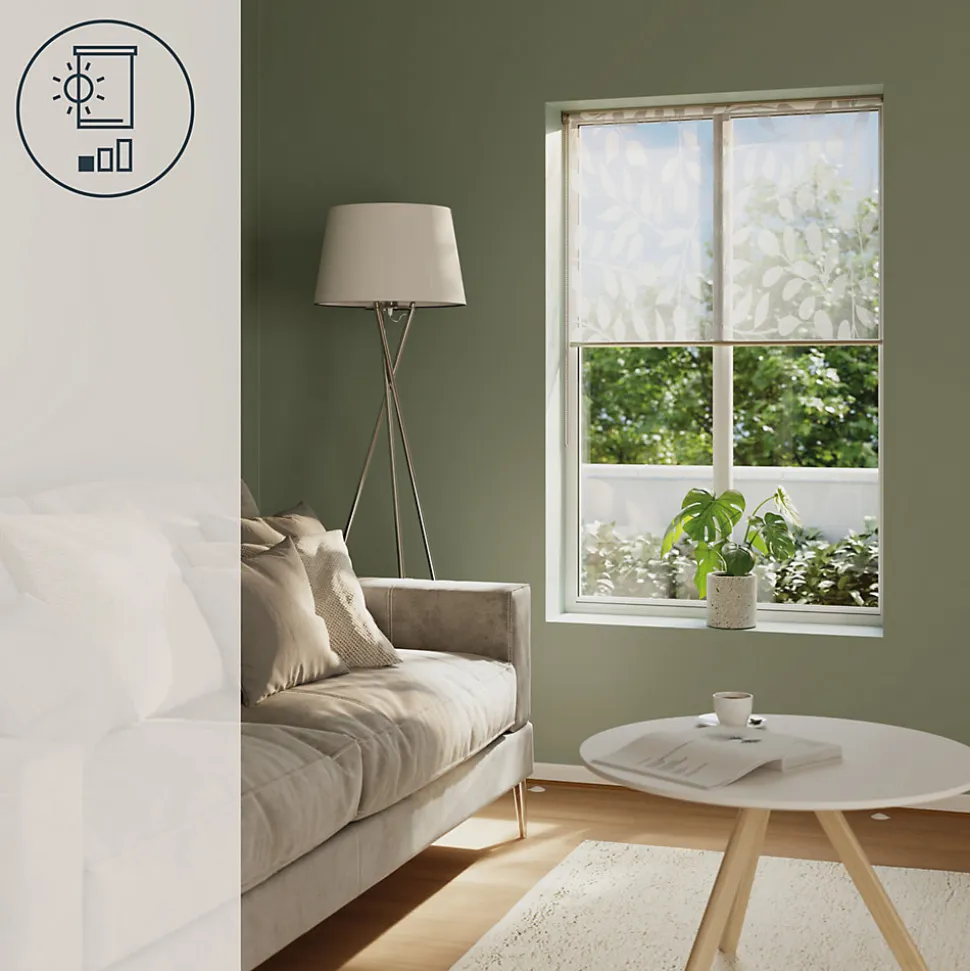 Store enrouleur voile sans perçage Flasor blanc cassé l.120 x H.180cm Goodhome