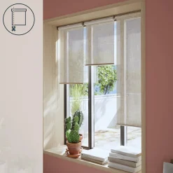 Store enrouleur voile sans perçage Emini beige l.40 x H.140cm Goodhome