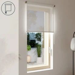Store enrouleur voile sans perçage Annuri blanc l.90 x H.180cm Goodhome