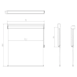 Store enrouleur voile sans perçage Asthall blanc l.75 x H.180cm Goodhome