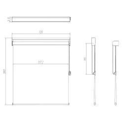 Store enrouleur voile sans perçage Annuri blanc l.120 x H.180cm Goodhome