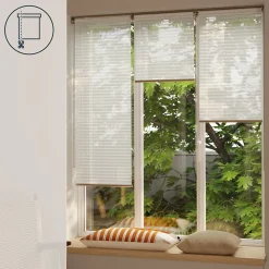 Store enrouleur voile sans perçage Asthall blanc l.45 x H.140cm Goodhome
