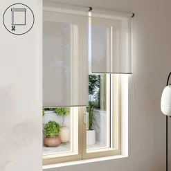Store enrouleur voile sans perçage Annuri blanc l.55 x H.180cm Goodhome