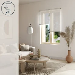 Store enrouleur voile sans perçage Annuri blanc l.55 x H.180cm Goodhome
