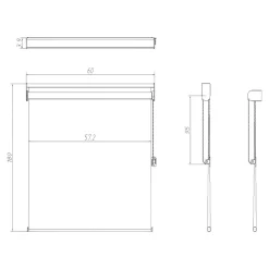 Store enrouleur voile sans perçage Flasor blanc cassé l.60 x H.180cm Goodhome