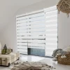 Store enrouleur zébré jour nuit 60 x 230 cm blanc