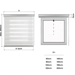Store Jour Nuit Stores Enrouleurs avec Finitions en Aluminium de Qualité Supérieure Blanc 160 x 250cm