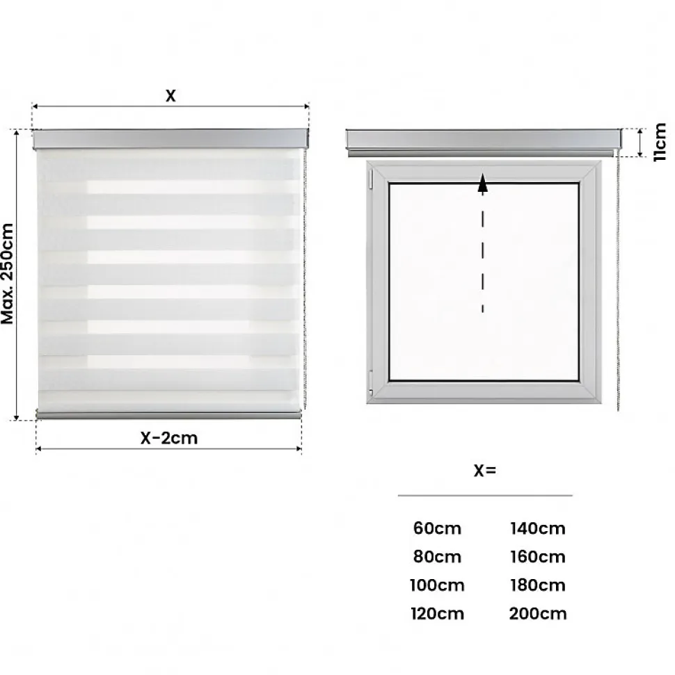 Store Motorisé Jour Nuit Enrouleur Moteur télécommande. Stores motorisés automatiques Batterie Finitions Aluminium Blanc 160x250