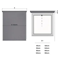 Store motorisé occultant Moon, enrouleur avec moteur, télécommande, batterie pour fenêtres/portesGris foncé 120 x 250cm