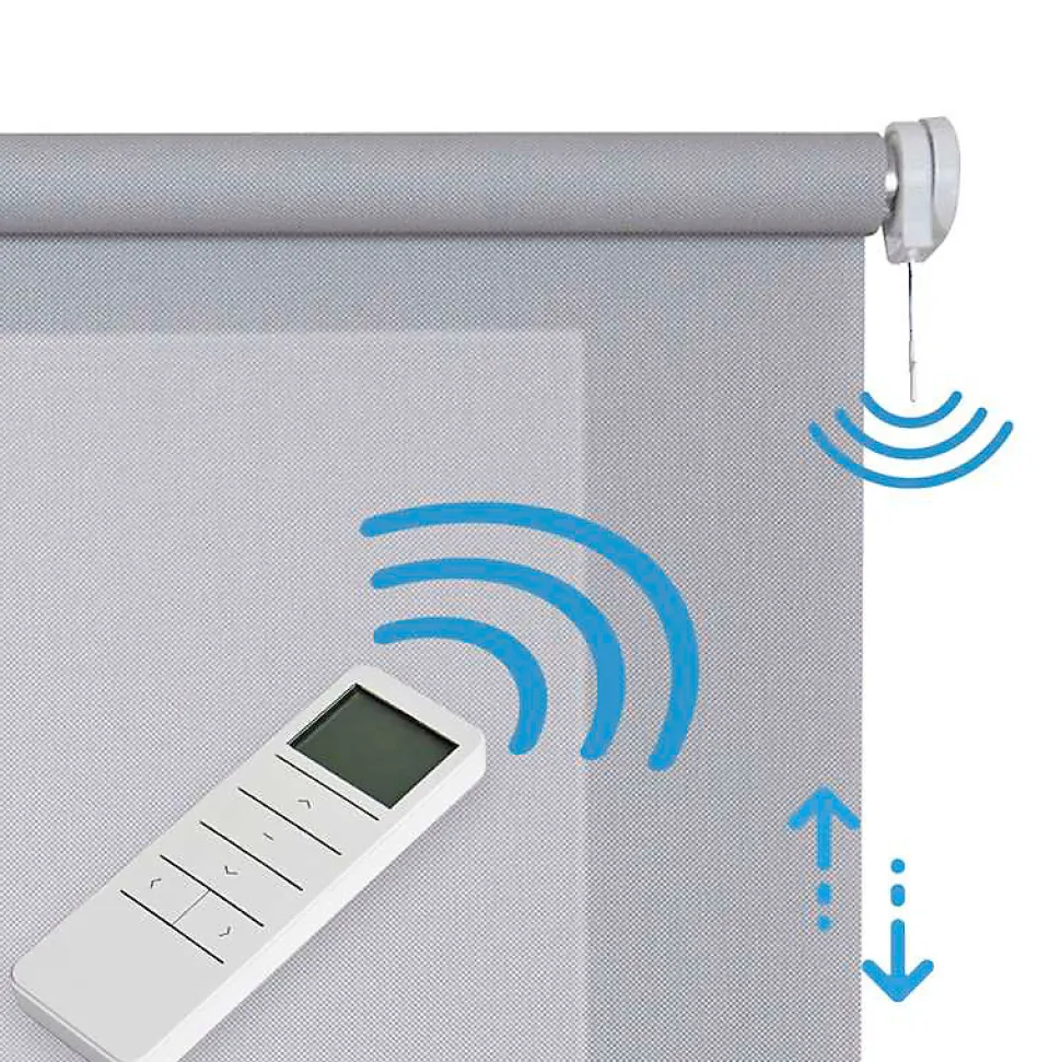 Store motorisé Screen technique avec moteur, pour portes/fenêtres, batterie et isolant thermiqueGris 160 x 250cm