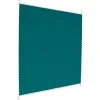 Store Plissé Klemmfix 100x100 cm, Bleu Pétrole, Sans Perçage