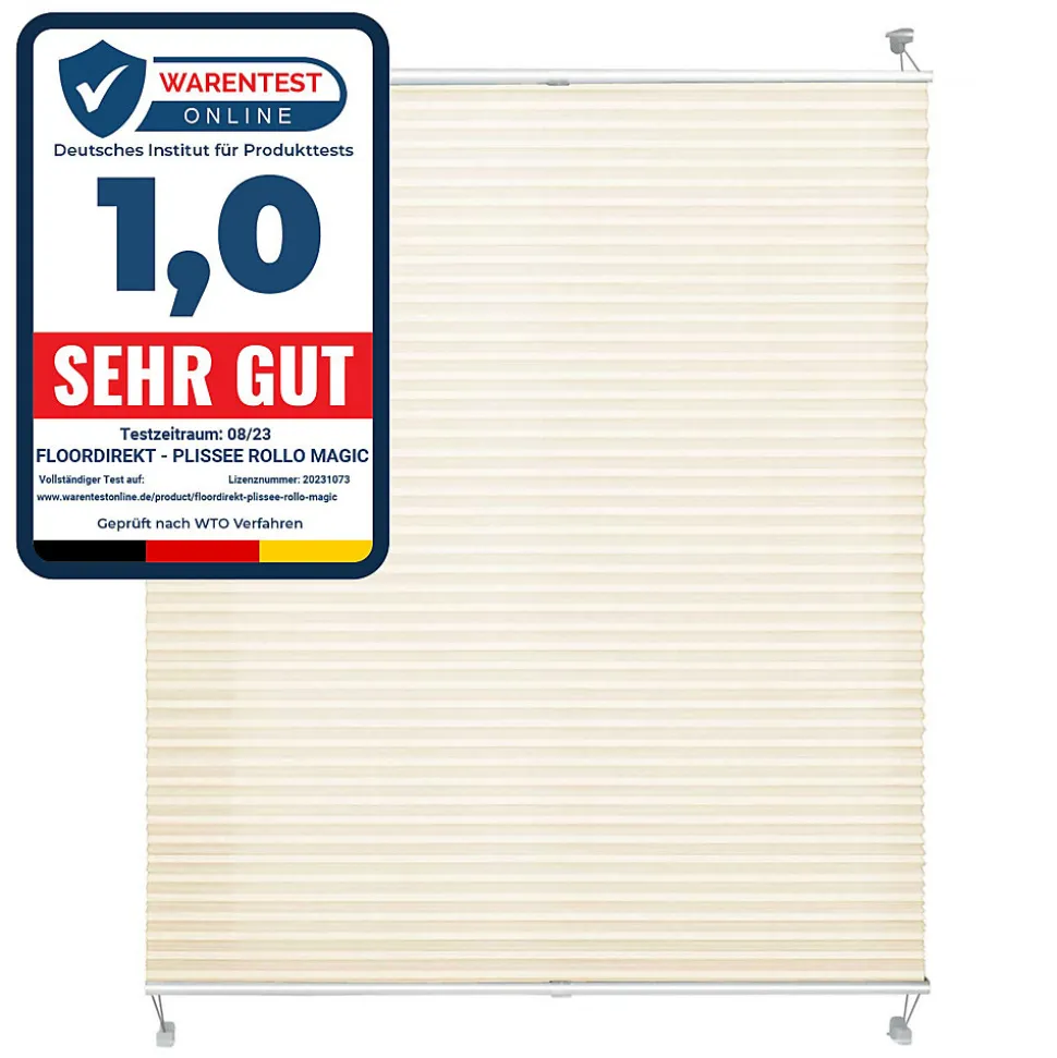 Store plissé Magic Blanc crème 120 x 200 cm - Floordirekt