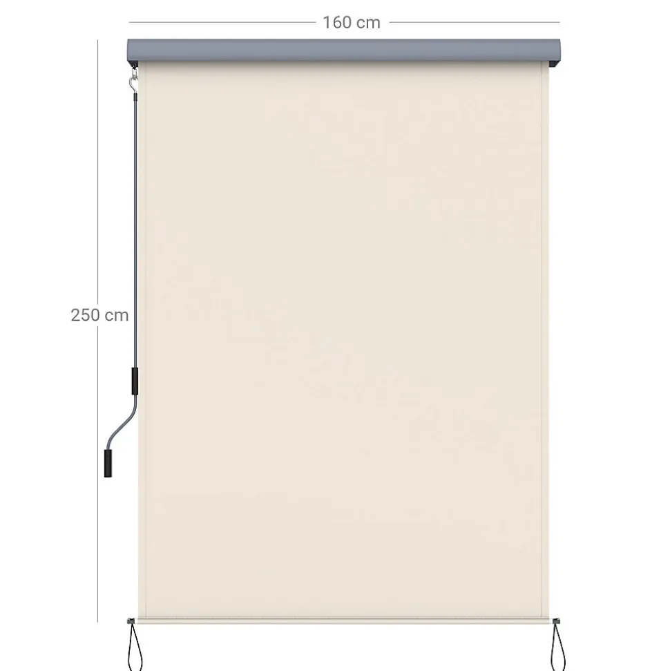 Store vertical pour balcon terrasse exterieur beige Helloshop26