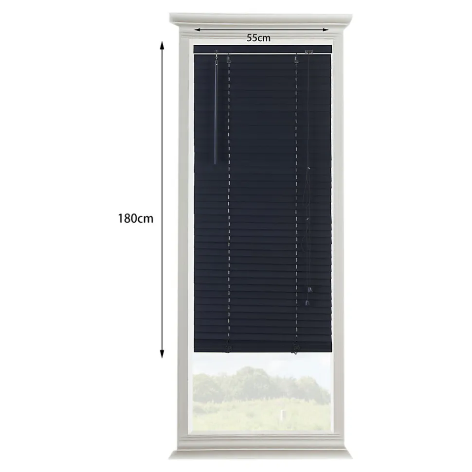 Store vénitien bois Cana noir l.55 x H.180cm Goodhome