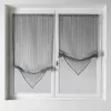 Store Voilage Fantaisie en Etamine à Pointes (60x130cm - Gris clair)