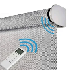 Stores enrouleurs motorisés screen premium, tissu technique, moteur, télécommande, Gris 140x250 cm