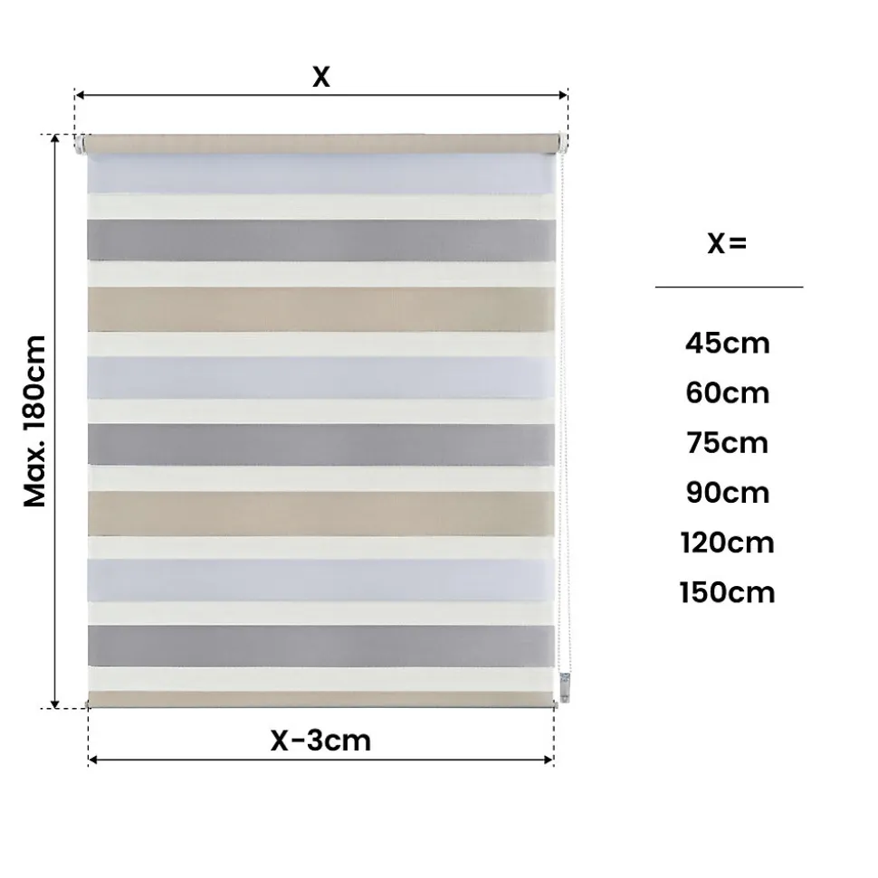 Stores enrouleurs motorisés screen premium, tissu technique, moteur, télécommande, Beige 140x250 cm