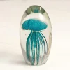 Sulfure verre méduse turquoise 9x6cm