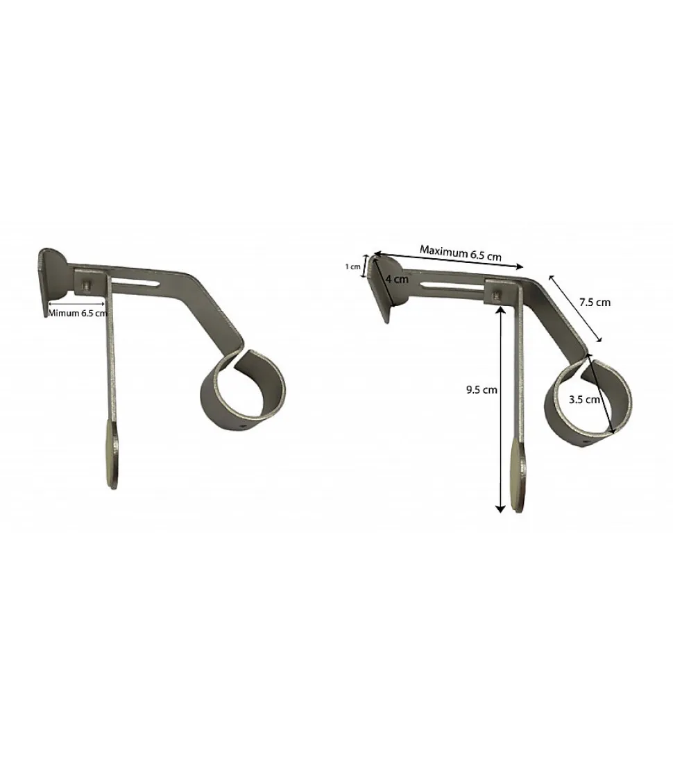 Support Barre à Rideaux Sans Perçage - Coffre Volet Roulant - Tringle diamètre 25-28 mm