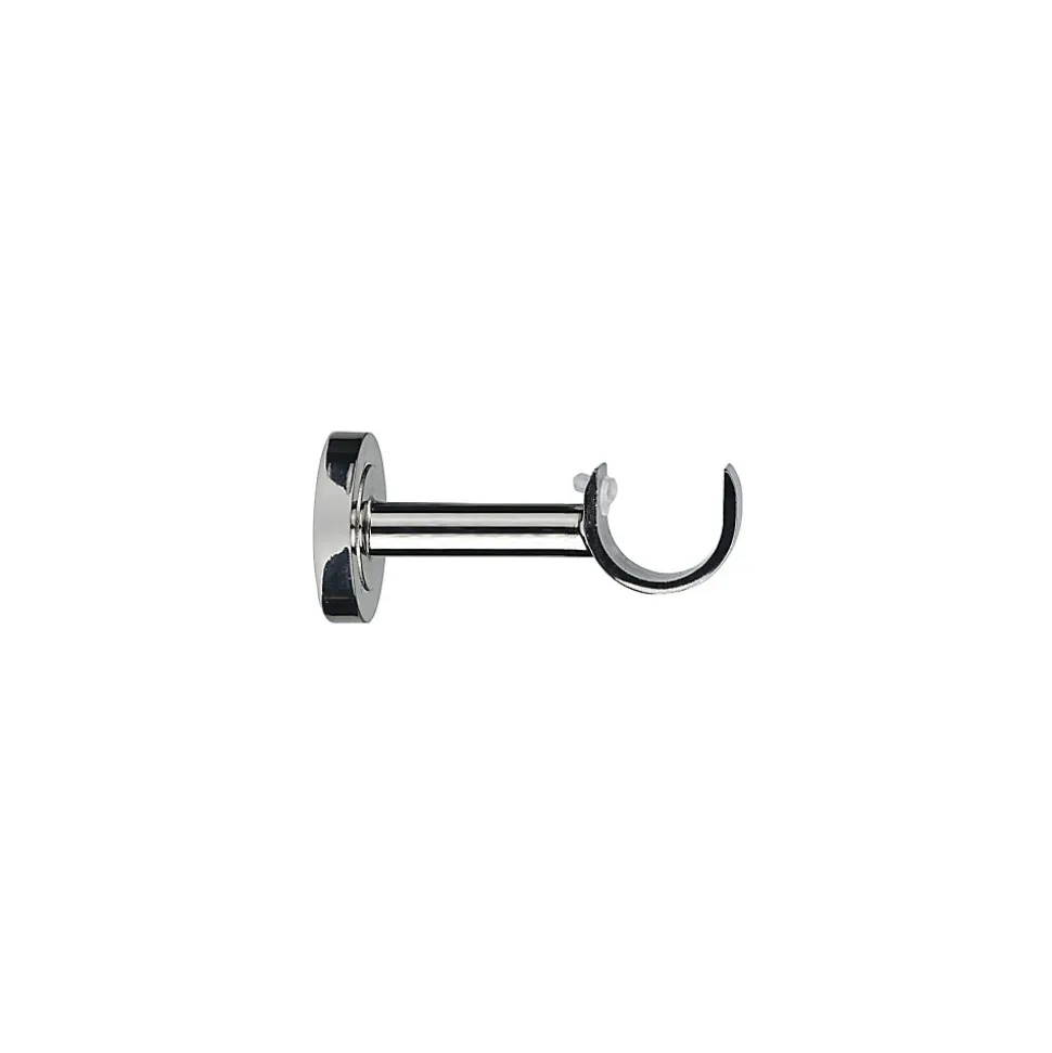 Support court pour barre à rideau GoodHome 28 mm Olympe gris