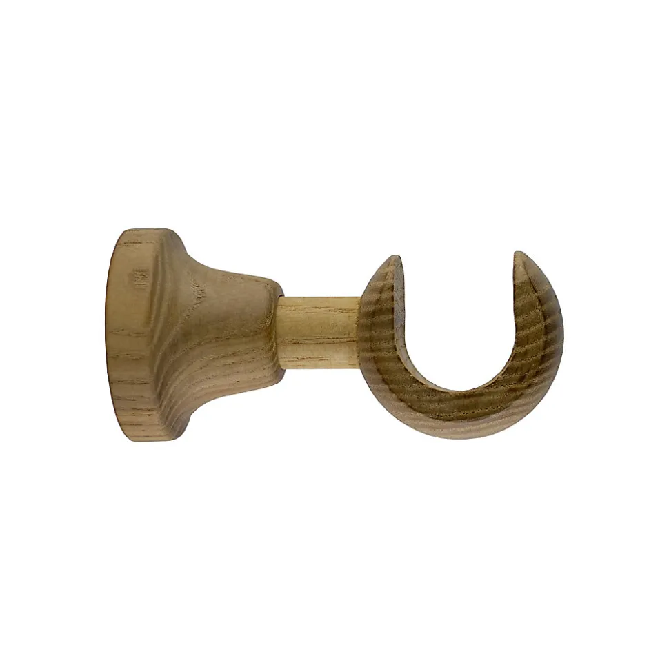 Support court pour barre à rideau GoodHome 28 mm Symi naturel