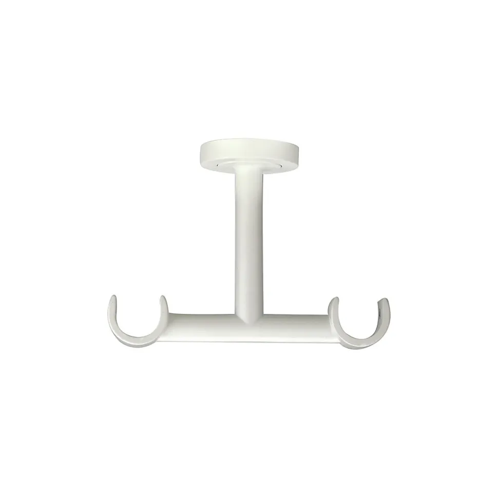 Support double plafond pour barre à rideau GoodHome 19 mm Anafi blanc