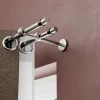 Support double tringle à rideau à percer Athens métal gris chromé Ø19mm GoodHome