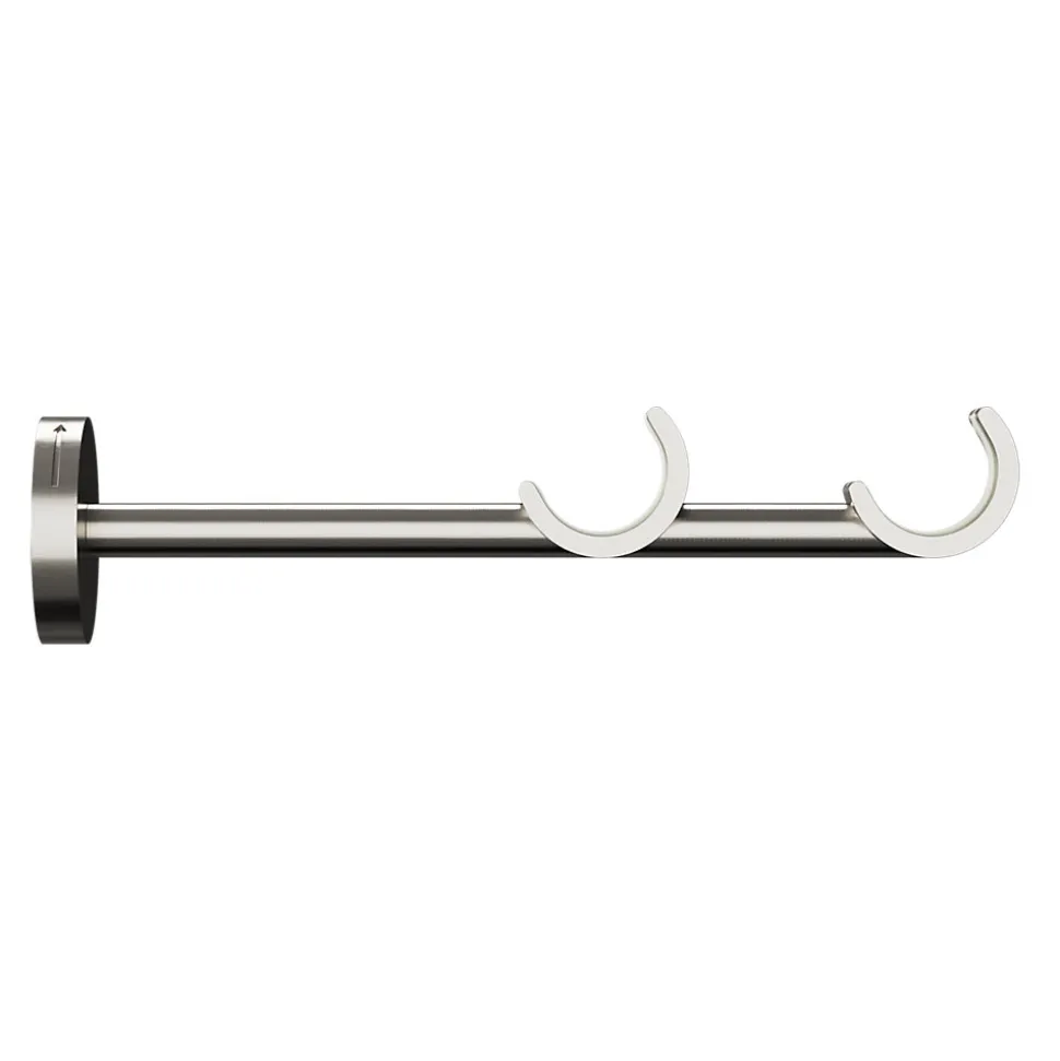 Support double tringle à rideau à percer Athens métal gris chromé Ø19mm GoodHome
