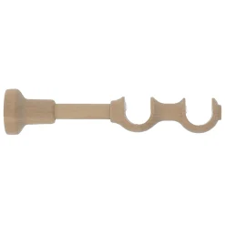 Support double tringle à rideau à percer Symi bois de frêne beige Ø28mm GoodHome