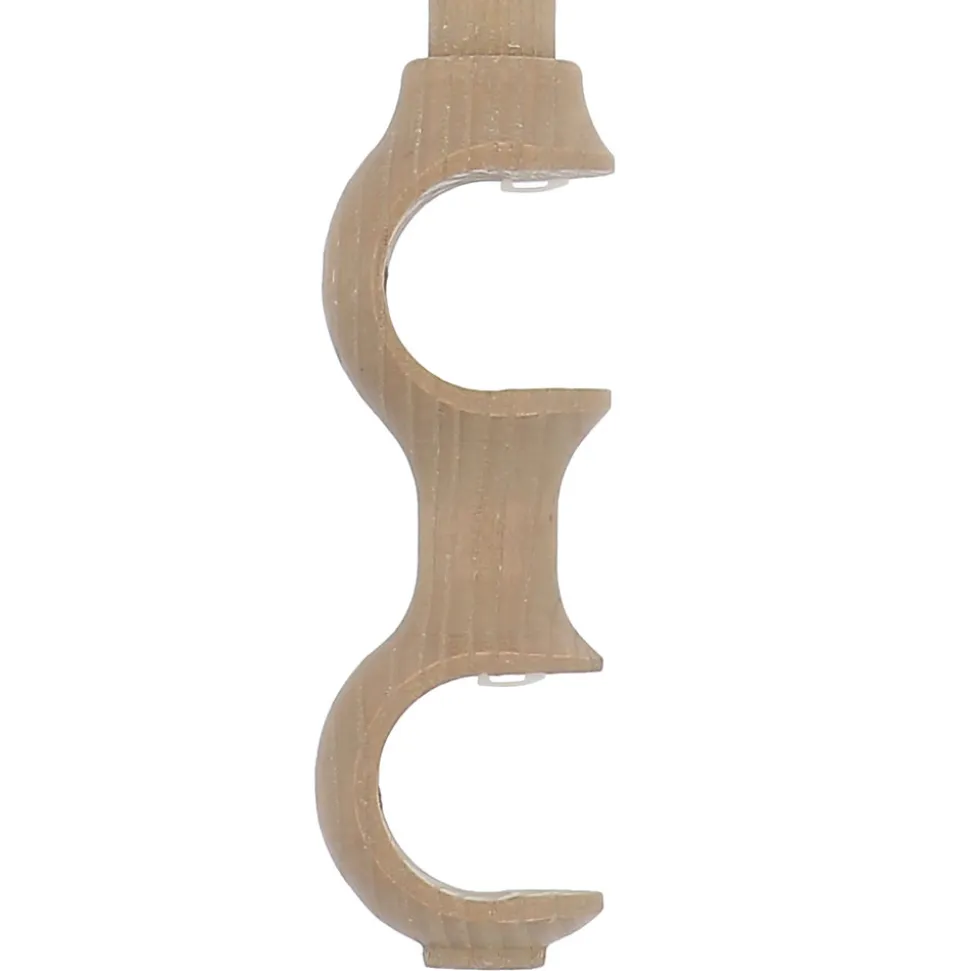 Support double tringle à rideau à percer Symi bois de frêne beige Ø28mm GoodHome
