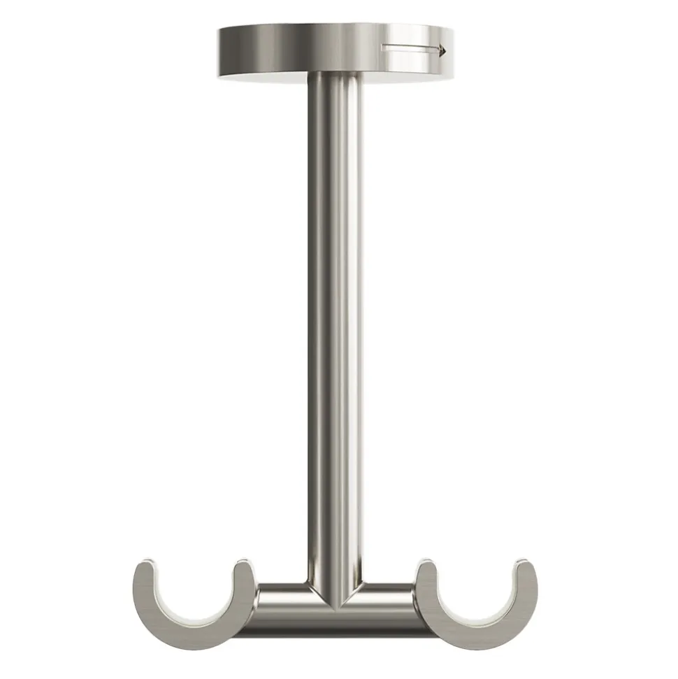 Support double tringle à rideau fixation plafond Athens métal gris chromé Ø16mm GoodHome